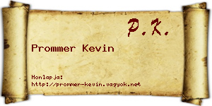 Prommer Kevin névjegykártya